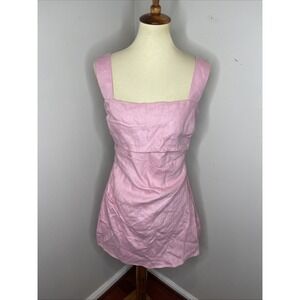 New Reformation Kerrigan Linen‎ Dress in Babygirl Pink Size 10